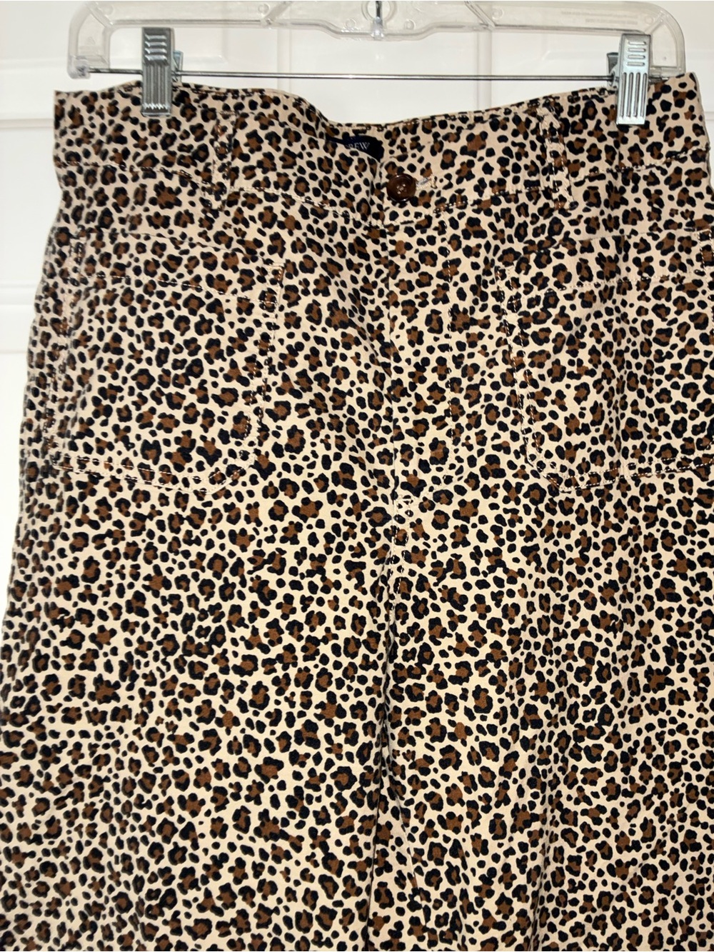 J Crew Pants Leopard Linen Blend Lizzie High Rise Wide Leg Sz 30 - Picture 7 of 9